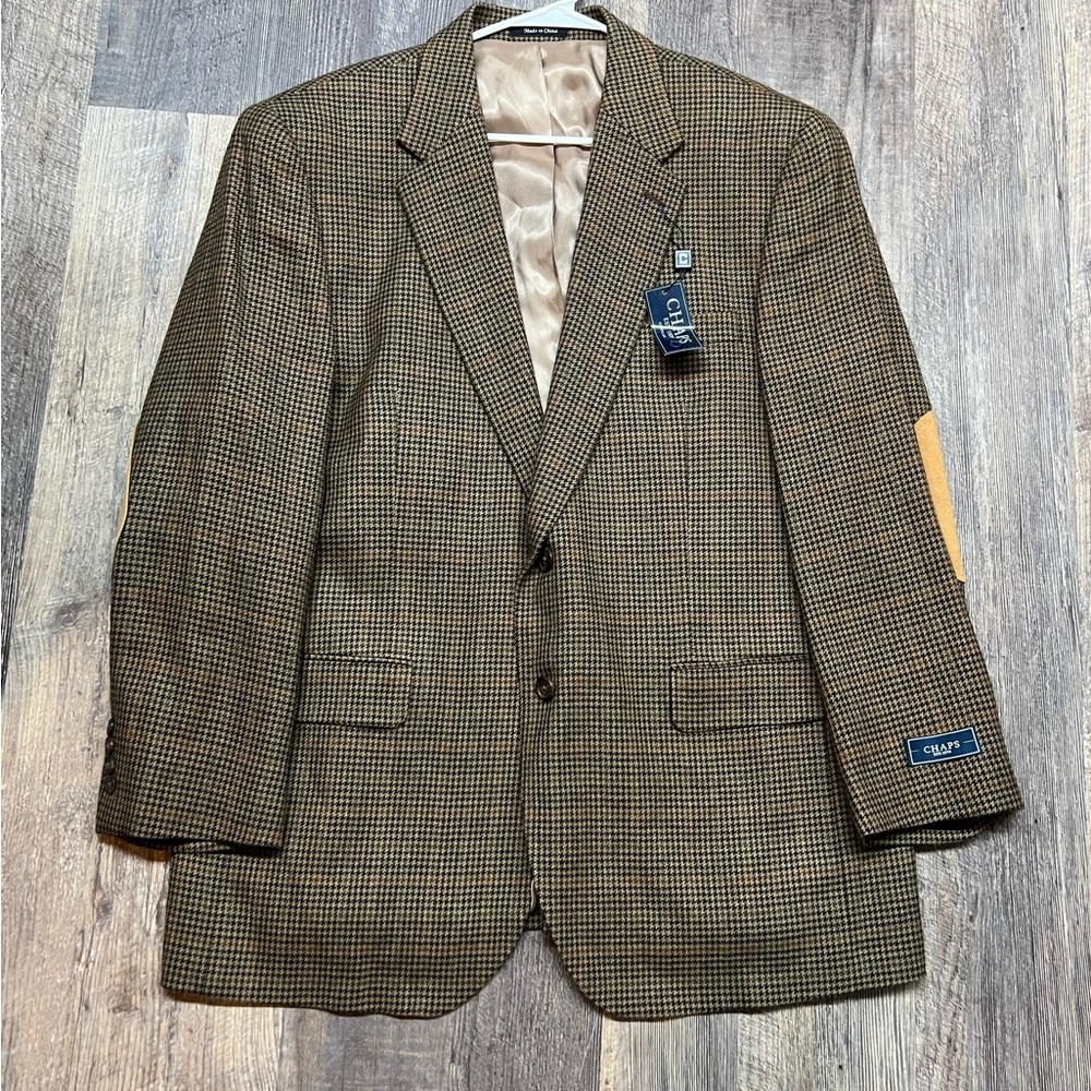 Chaps Ralph Lauren Mens 46R Brown Blazer
Jacket Sport Coat Soft Lambs Wool Tweed